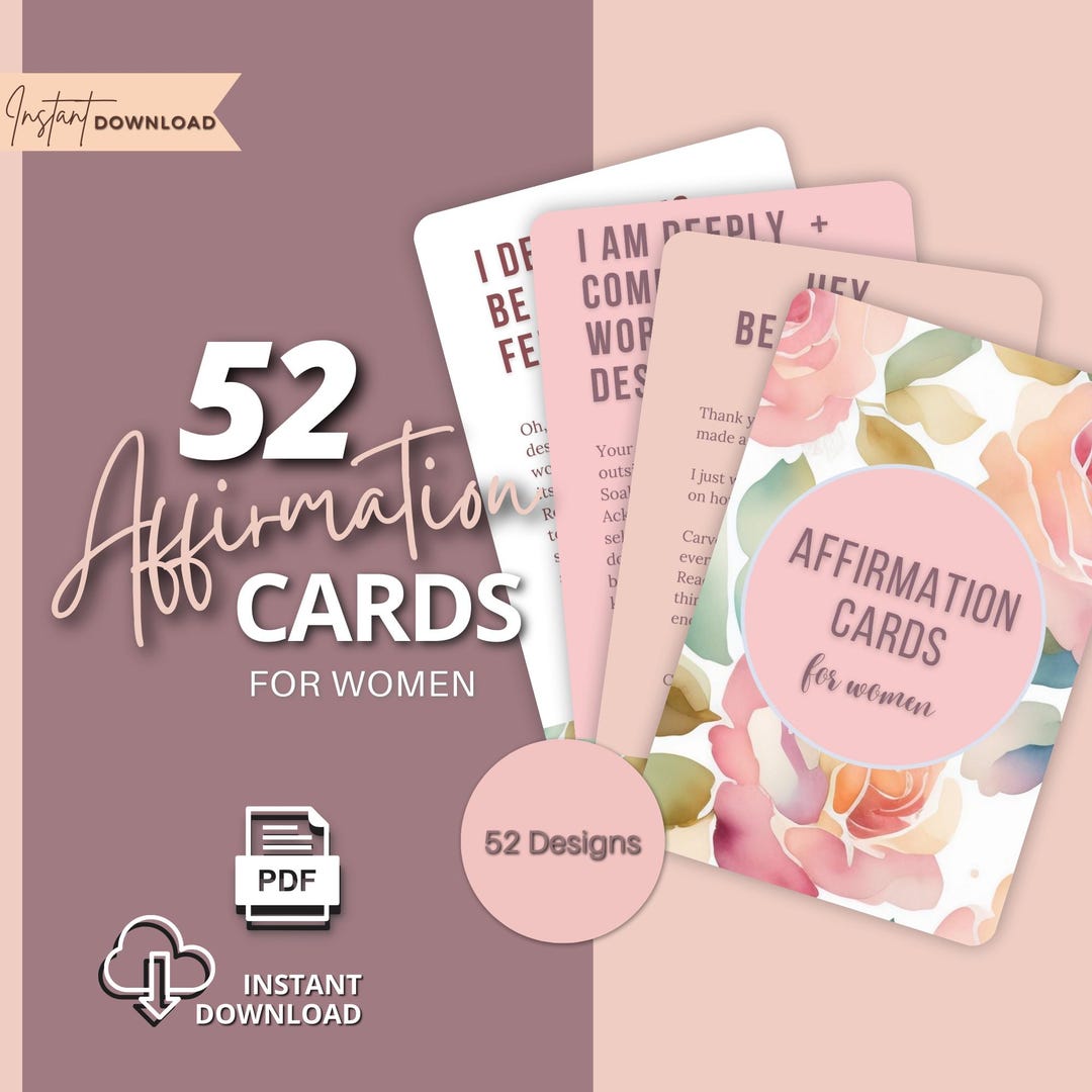 Daily Affirmations for Women Positive Affirmation Encouragement Cards ...