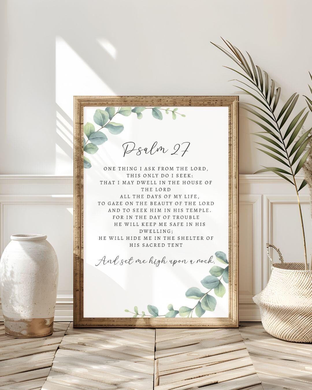 Psalm 27 Bible Verse Wall Art Bible Quote Scripture Wall Art Printable ...