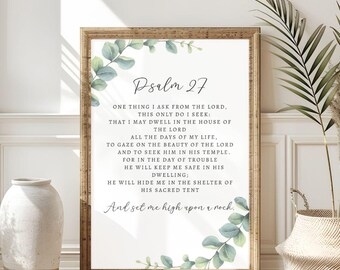 Psalm 27 Bible Verse Wall Art Bible Quote Scripture Wall Art Printable Bible Verses Christian Gift Wedding Gift Printable Birthday Gift