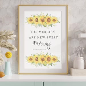 Wehklagen 3:22-23 Seine Barmherzigkeiten sind jeden Morgen neu Bibel Vers Wandkunst, Schrift Wand Kunst Druck, Bibel Zitat, druckbares christliches Geschenk