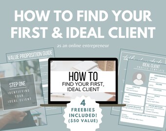 How To Find Your First Ideal Client Guide w/ MRR + PLR, Side Hustle Guide to Passive Income, Online Passive Profit, Freebies