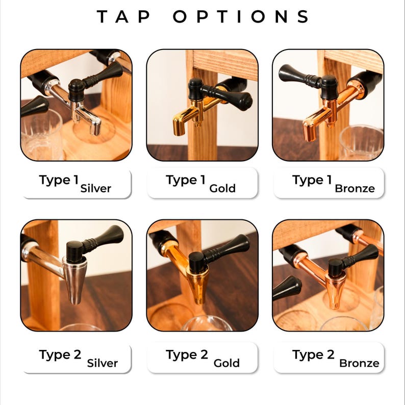a series of photos showing different types of tap options