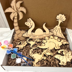 DIY Paint Kit For Kids Birthday Party Favor Summer Activity Dinosaur Art For Boys and Girls Painting Gift For Kids DIY Dino Arts & Craft