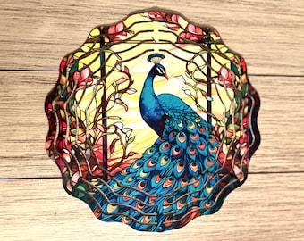 Outdoor Decor Wind Spinner Peacock Gift Peacock Decor Yard Decoration Garden Decor Gift Housewarming Gift Yard Art Mother's Day Cooptique