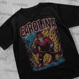 Carolina Hockey Shirt - Graphic Tees - Skeleton Shirt - Merch Tee - Gift Shirt - Bootleg Shirt - Vintage - Hurricanes