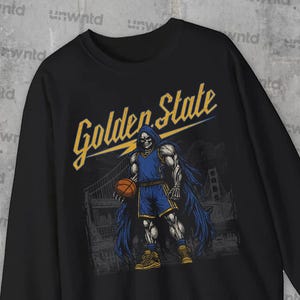 Golden State Basketball Sweatshirt - Graphic Crewnecks - Skeleton - Crewneck - Bootleg Shirt - Vintage - Skeleton Crewnecks - Warriors