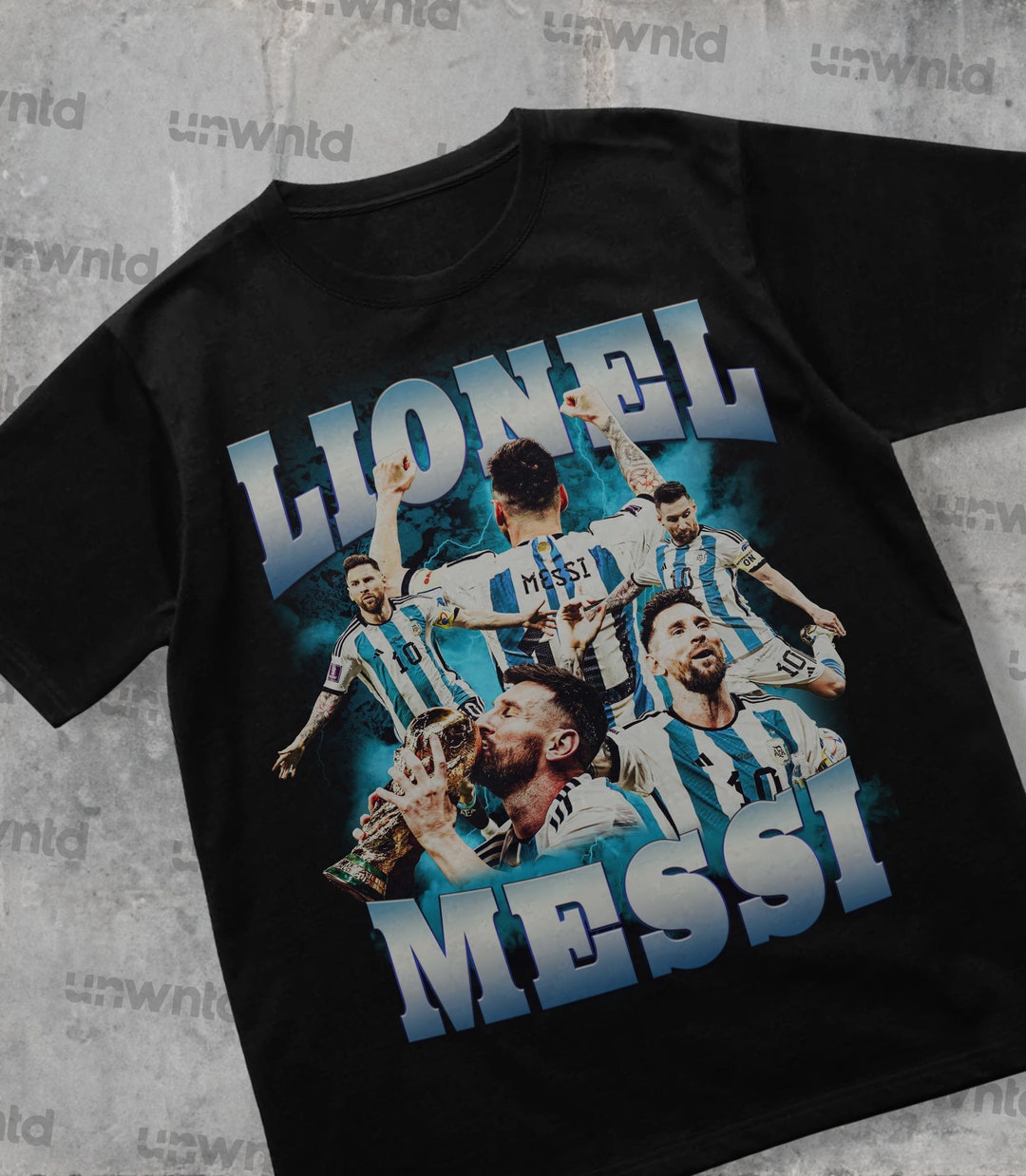 Lionel Messi T-shirt Messi Bootleg Shirt 90s Vintage Graphic Tees Retro