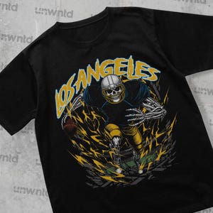 Los Angeles Football Shirt - Graphic Tees - Skeleton Shirt - Merch Tee - Gift Shirt - Bootleg Shirt - Vintage - Skeleton Shirt - Chargers