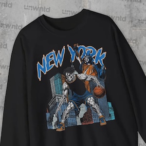 New York Basketball Knicks Sweatshirt - Graphic Tees - Bootleg - Vintage - Skeleton Shirt - NY Knicks Merch Tee - New York Shirt - NBA