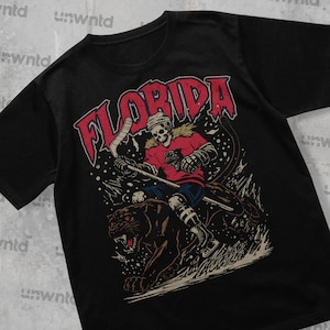 Camiseta gráfica de esqueleto de hockey de Florida - Camiseta vintage de los Panthers