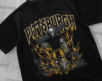 Pittsburgh Football Shirt - Graphic Tees - Skeleton Shirt - Merch Tee - Gift Shirt - Bootleg Shirt - Vintage - Skeleton Football Shirt