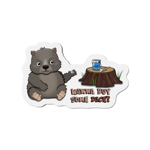 Die-Cut Magnete, Würfelfigur, wombat liebhaber, wombat magnet, würfel liebhaber, wombat liebhaber, tierliebhaber, geschenk