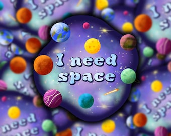 Sticker découpé J'ai besoin d'espace