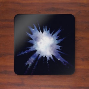 Night Sky Through the Trees Corkwood Coaster Set