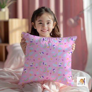 Skurriler Einhorn-Kissenbezug, quadratischer Kissenbezug aus gesponnenem Polyester, perfekte Geschenkidee zur Einweihungsparty