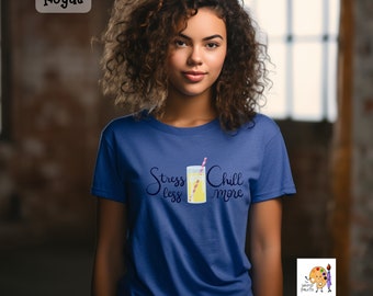 Stress Less Chill More T-shirt unisex in cotone pesante