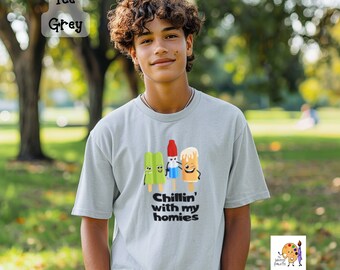 Chillin With The Homies Popsicle ユニセックス ソフトスタイル T シャツ