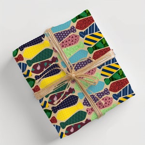 Stropdassen voor papa inpakpapier, Vaderdag inpakpapier, inpakpapier voor geschenken, verjaardagscadeauverpakking, gelukkige verjaardag inpakpapier