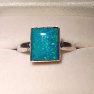 Australian Opal 925 Silver Ring Andamooka Opal Gem Gemstone