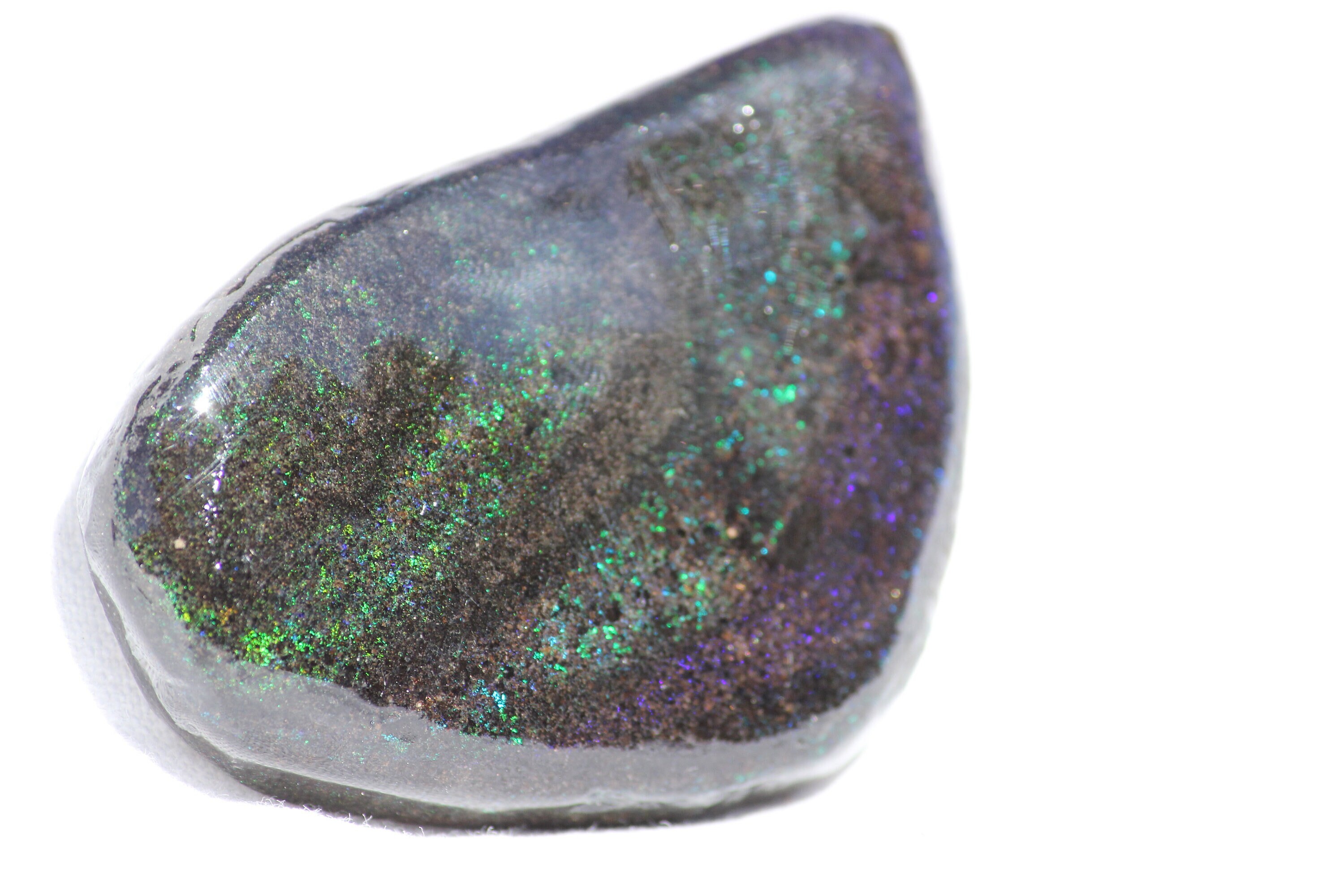 243ct Opal Matrix Concrete Australian Andamooka purple green red gem