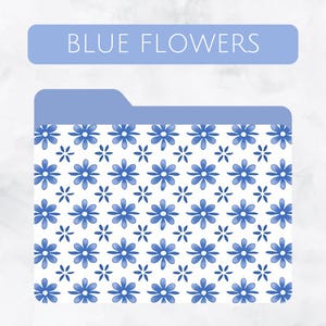 Spring Desktop Folder Icons for MacBook | Aesthetic Blue MacBook Folder ...