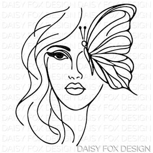 Fille aux yeux de papillon SVG PNG DXF Pdf Jpg | Téléchargement numérique | Fichiers de découpe Cricut | Fichiers SVG