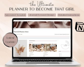 Dieser Mädchen Notion Planer | Digitaler Kalender für 2025 (Notion Template)