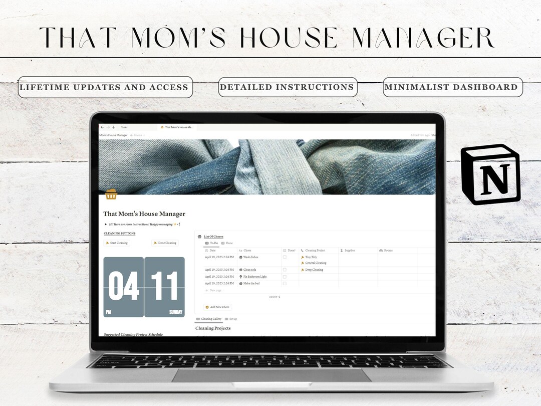 Notion House Manager Template | Digital Home Organizer (PDF Download ...