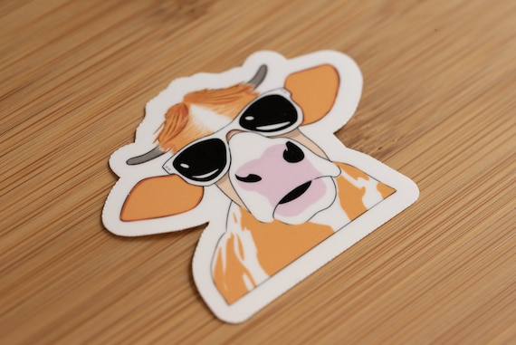 Gafas de sol geniales Vaca Moo Animal Pegatina Etsy Mexico