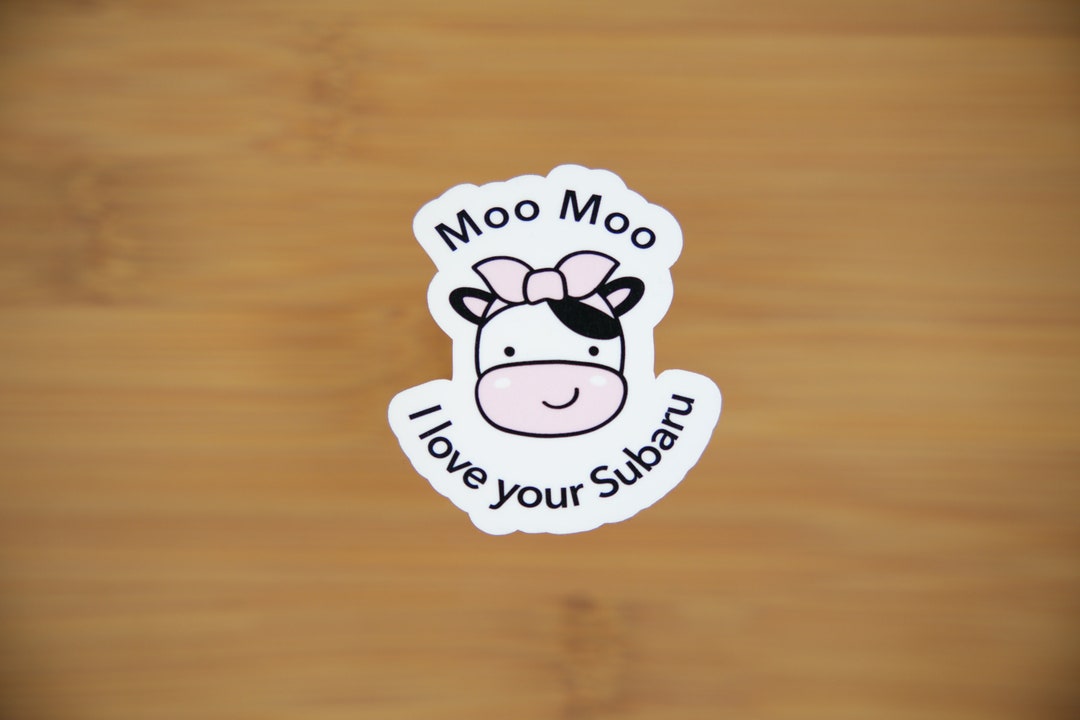 Moo Moo Subaru Cow Sticker - Etsy