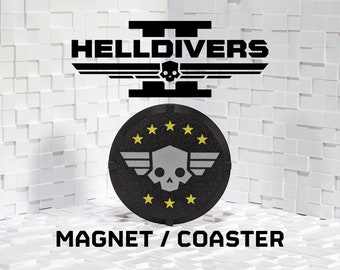 Magnet/sous-verre Helldivers 2 - Cadeau imprimé en 3D pour les joueurs