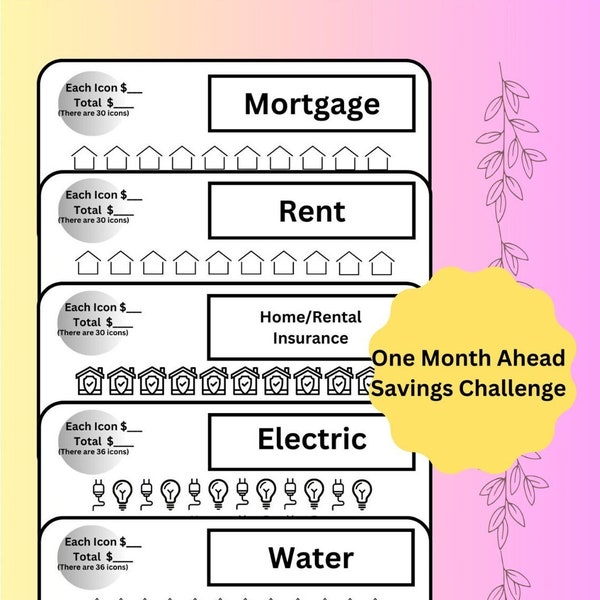 A6 One Month Ahead Savings Challenge