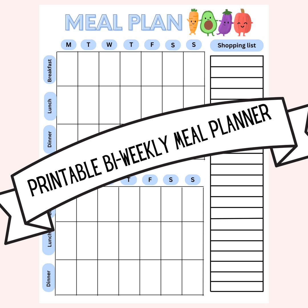 Printable Happy Fruit Bi Weekly Meal Planner - Etsy