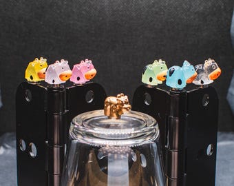 Colorful Cows Magnetic Hinge Head Topper Glow in the Dark