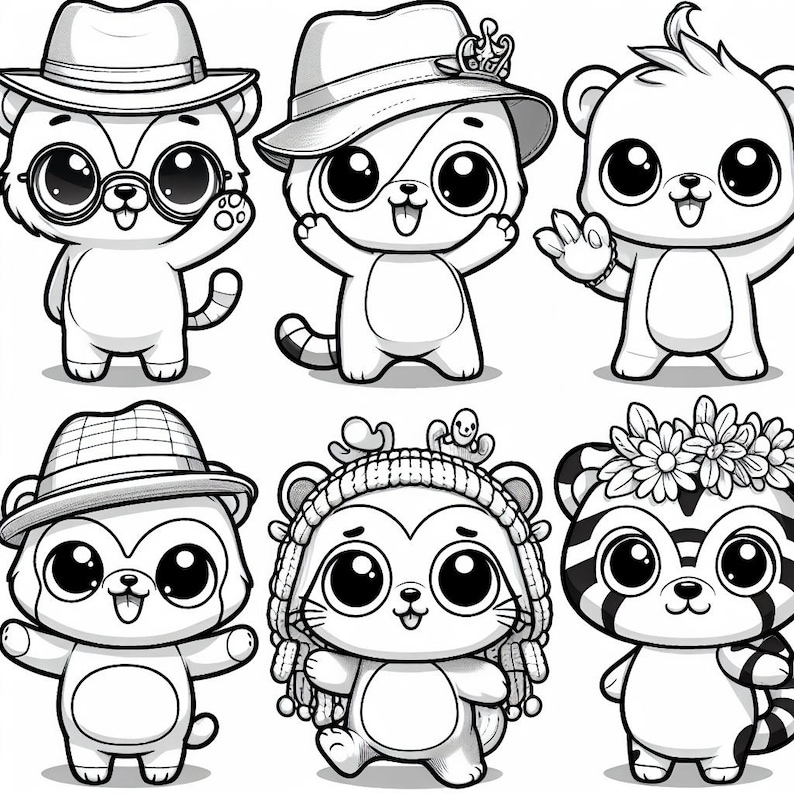 Cute Cuddly Coloring Pages Etsy