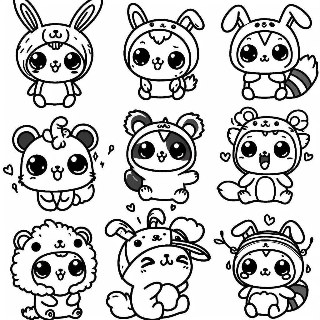 Cute Cuddly Coloring Pages Etsy