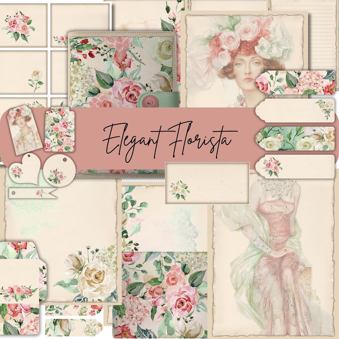 Floral Junk Journal Kit: Vintage Ephemera for Goodnotes (digital ...