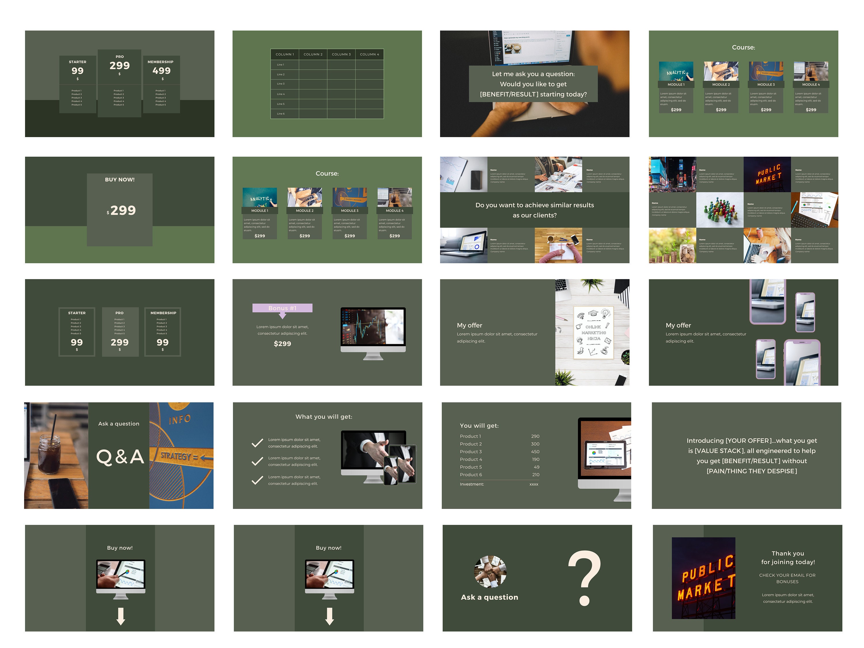 61 Slide Deck Canva Presentation Templet,compatible With Canva ...