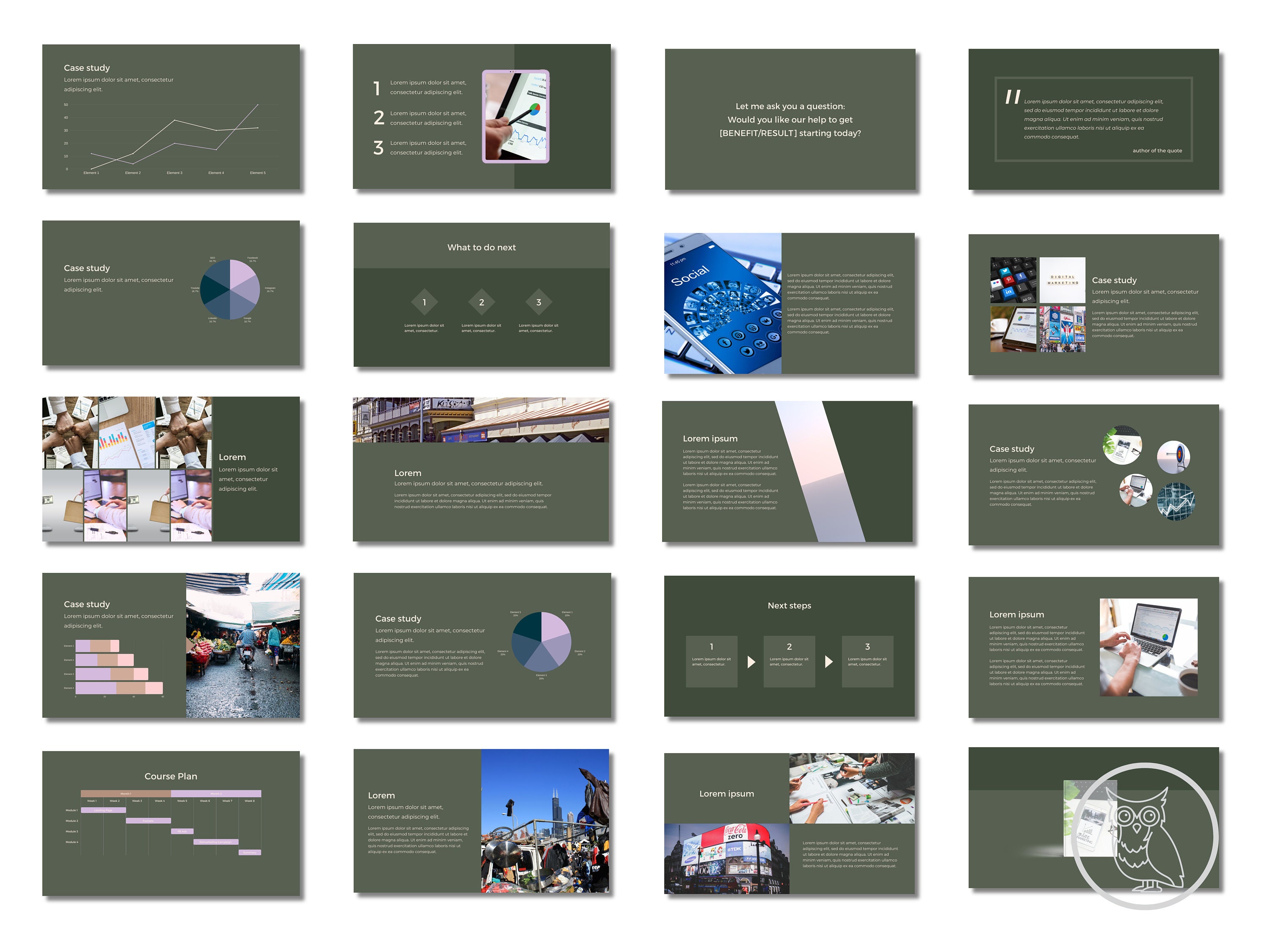 61 Slide Deck Canva Presentation Templet,compatible With Canva ...
