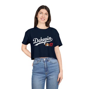 Women AS Colour Medium-weight Relaxed-fit Cropped Tee | Dekopin Decopin Decoy Ohtani | Cotton-Poly Blend