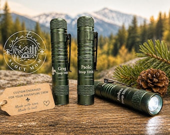 Linterna / Acampada / Camping / Regalo para la celebración de fin de año de los Scouts / Regalo para el líder / Grabado / Regalo táctico / Aire libre / Linterna