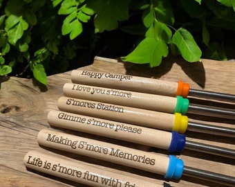 Personalized Marshmallow Roasting Sticks | Custom Engraved S’mores Sticks | Campfire Gift | Camping Accessories | Family Gift