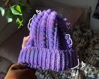 Handmade Crochet Popcorn Beanie, Year-Round Styling