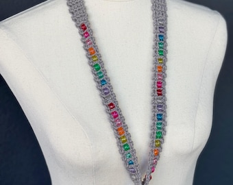 Rainbow Fidget Bead Lanyard Crochet Pattern