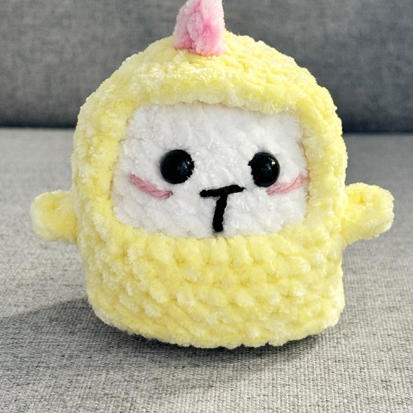 Dress Up Marshmallow Cat Crochet Pattern NO SEW Beginner Digital Amigurumi Toy US Terms Neurodivergent Kitty Chicken Bunny Dinosaur Costume