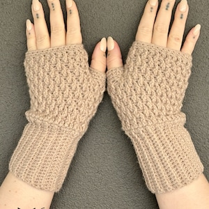 Alpine Stitch Fingerless Gloves Crochet Pattern - Small, Medium, Large