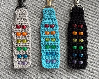 Rainbow Bead Fidget Keyring Crochet Pattern