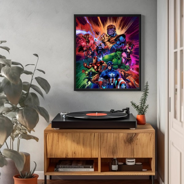 Avengers 90s Comic Book Style Wall Art