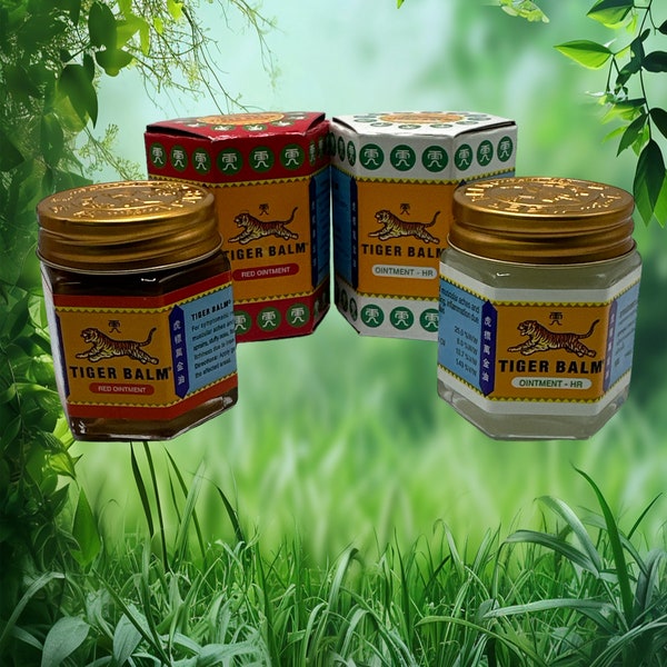 Tiger's Essence: A Tale of White & Red Thai Herbal Balm for Soothing Massages and Aromatic Bliss (30g.) set 1,6,8,12 pcs | Thai Herbal