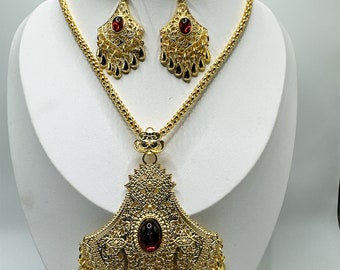 Thai Jewelry Set Elegant Lanna-Style Necklace and Earrings | Thai Wedding | Thai Fashion | Thai Pendant | Exquisite Gold Color Jewelry#3